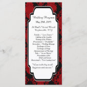 25 Romantic Red Damask Wedding Programma's (Voorkant)