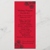 25 Rood- en zwarte Floral Wedding-programma's Programmakaart (Voorkant)