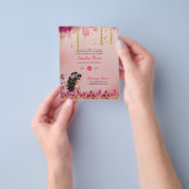 25 ROZE Rose Gold Quinceanera jurk Bloemen Flyer (Hand)
