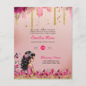 25 ROZE Rose Gold Quinceanera jurk Bloemen Flyer (Voorkant)