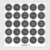 25 Spice in zwarte en witte cirkel Sticker (Vel)