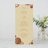 25 Steampunk Cogs and Gears Wedding Menu Kaarten (Staand voorkant)