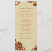 25 Steampunk Cogs and Gears Wedding Programma's (Voorkant)