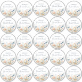25 Stof Blauw Waterverf Wildbloem Bruidsdouche Sticker (Voorkant)