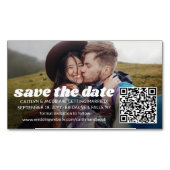 25 stuks Save the Dates Retro Bruiloft QR Code Fot Magnetisch Visitekaartje (Voorkant)