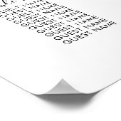 25 Tabel 250 Gasten Grote Huwelijkszitgrafiek Poster (Hoek)