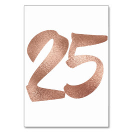 25 Tabel Aantal White Metallic roze Rose Gold Kaart