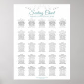 25 Tabel - Blauwgroen en wit - eenvoudig weddensch Poster (Voorkant)