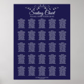 25 Tabel Elegant marineblauw-bruiloft Poster (Voorkant)