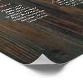 25 Tabel Elegant RUSTIC Herfst Zitkaarten Poster (Hoek)