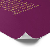 25 Tabel Gold Cassis Paars Wedding Seating Chart Poster (Hoek)