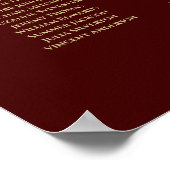 25 Tabel Gold- en Auburn bruin bruiloft Poster (Hoek)