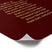 25 Tabel Gold- en Auburn bruin bruiloft Poster (Hoek)