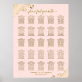 25 Tabel Gold- en Blush roze weddenschappen Poster (Voorkant)