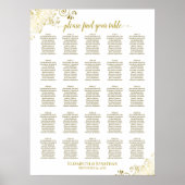 25 Tabel Gold & White Wedding Seating Chart Poster (Voorkant)