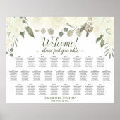 25 Tabel Ivoor wit rozen weddenschap Poster (Voorkant)