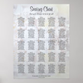 25 Tabel White Reflections Wedding Seating Chart Poster (Voorkant)