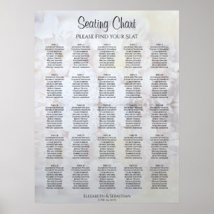 25 Tabel White Reflections Wedding Seating Chart Poster