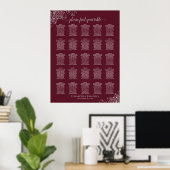 25 Tabel Zilveren en Bourgogne Weddenschappen Poster (Thuiskantoor)