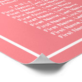 25 Tabellen roze witte Floral Wedding Seating Char Poster (Hoek)