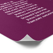 25 Tafel Elegant Cassis Wedding Seating Chart Poster (Hoek)