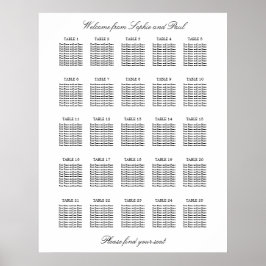 25 Tafel Elegante Minimalistische Zitplaatskaart Poster