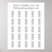 25 tafel Elegante moderne bruiloft zitgrafiek Poster (Voorkant)