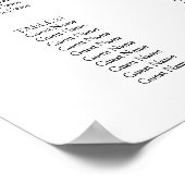 25 tafel Elegante moderne bruiloft zitgrafiek Poster (Hoek)