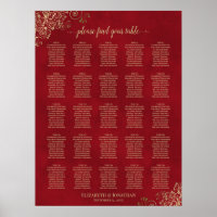 25 Tafel-goudvriendjes op de Rood Wedding Seating