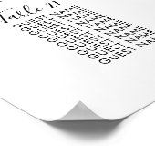 25 Tafel graafkaart voor grote weddenschappen Poster (Hoek)