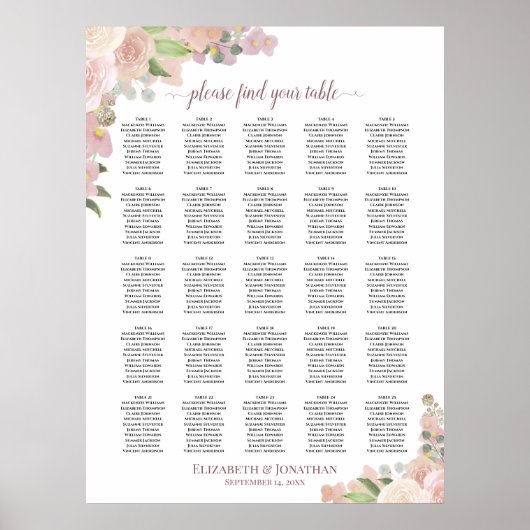 25 Tafel Roze Strijdstemkaart Poster (Voorkant)