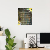25 Tafel Rustiek Hout ZONNEBLOEMEN FOTO ZITTEN Poster (Thuiskantoor)