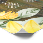 25 Tafel Rustiek Hout ZONNEBLOEMEN FOTO ZITTEN Poster (Hoek)