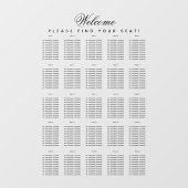 25 Tafel zitplaatsindeling Transparant Schrift Een Raamsticker (Vel)