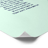 25 Tafelmarine en Mint Green Wedding Seating Chart Poster (Hoek)