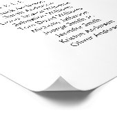 25 Tafels Onze Favoriete Mensen Zittinglijst Poster (Hoek)