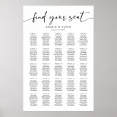 25 Tafels Vind Je Plaats Zitplaats Chart Poster (Voorkant)