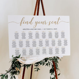 25 Tafels Vind Je Stoel Zitplaats Chart Plan Poster