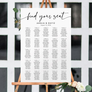 25 Tafels Vind uw zitplaatskaart Poster