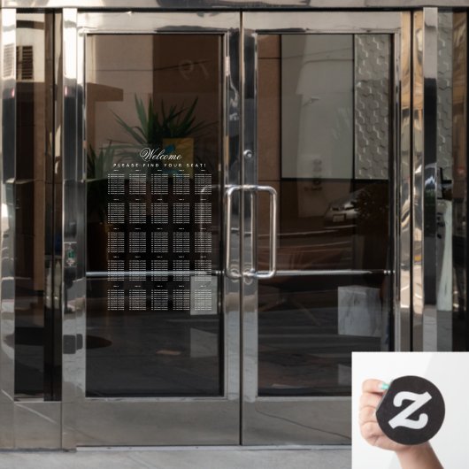 25 Tafelzitschema Transparant Wit Script Raamsticker (Kantoordeur)