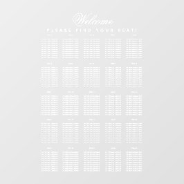 25 Tafelzitschema Transparant Wit Script Raamsticker