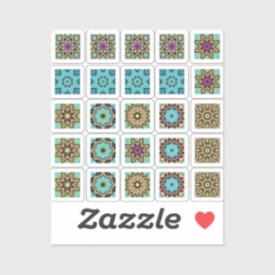 25 Tegel voor mozaïek, blad 1 Sticker