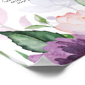 25 TEKST VAN DE ZITPLAATS VAN Paarse Floral Poster (Hoek)