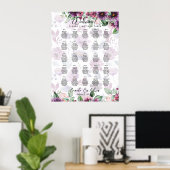 25 TEKST VAN DE ZITPLAATS VAN Paarse Floral Poster (Thuiskantoor)
