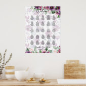 25 TEKST VAN DE ZITPLAATS VAN Paarse Floral Poster (Keuken)