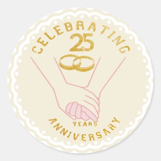 25 th Anniversary Celebation Ronde Sticker (Voorkant)