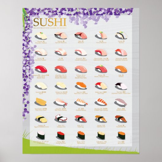 25 TRADITIONELE SUSHI, WISTERIA, 16 X20-inch Poste Poster (Voorkant)