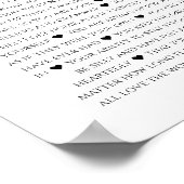 25 trouwdag redenen waarom we van je houden poster (Hoek)