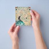 25 Turquoise Groene Quinceanera Jurk Bloem Budget Flyer (Hand)