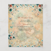 25 Turquoise Groene Quinceanera Jurk Bloem Budget Flyer (Achterkant)